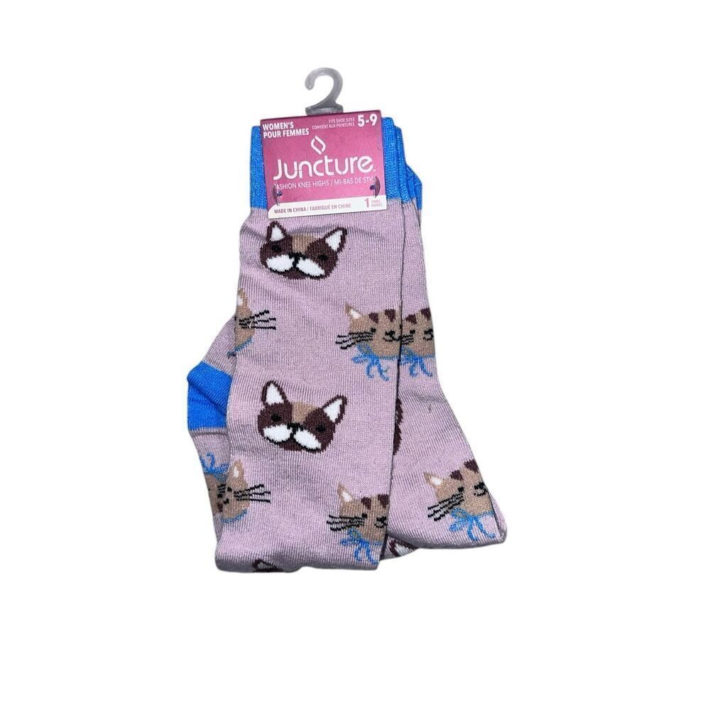 NEW WITH TAGS Women's Juncture Women’s Multicolor Cats & Dogs Novelty Fashion Kn